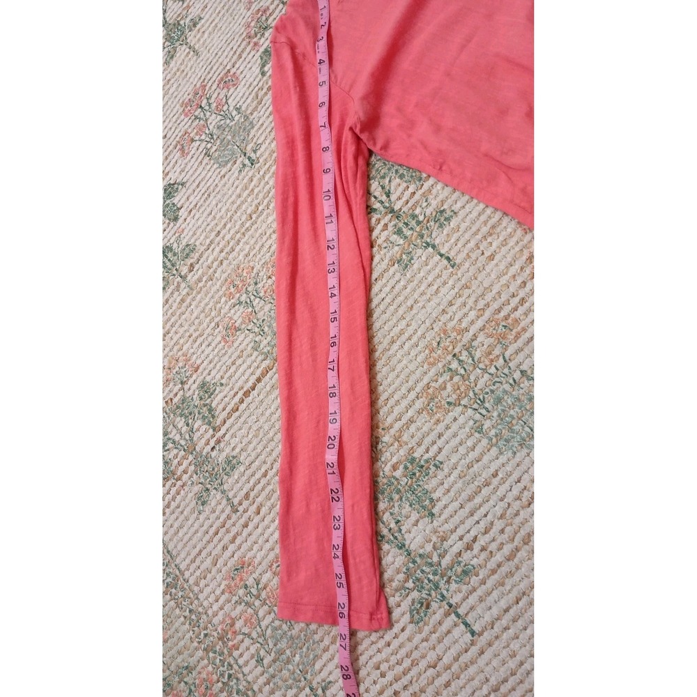Michael Stars Coral Cotton Slub Knit Shirt Dress Drawstring Waist Casual Small‎ - Picture 9 of 10